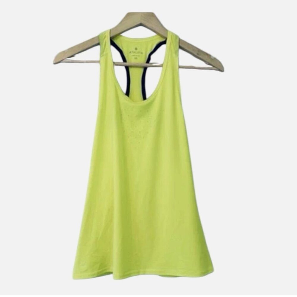 Athleta Women's XS Neon Yellow Stretch Racerback Sport Sleeveless Athletic Top